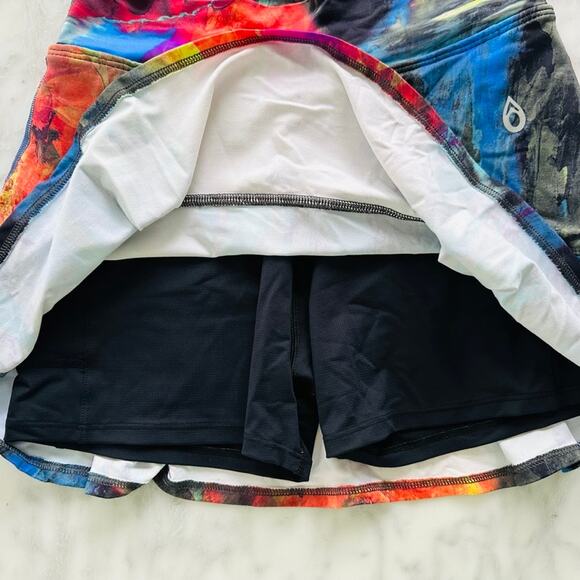 Dona Jo Athletic Skort Blue Bright Marble Size 1/Small Tennis Pickleball Walking - Picture 3 of 6